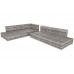 Технораттан садовий кутовий диван, ліворуч, Panama Light Grey / Grey Melange
