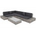 Технораттан садовий кутовий диван, ліворуч, Panama Light Grey / Grey Melange