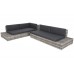 Технораттан садовий кутовий диван, ліворуч, Panama Light Grey / Grey Melange