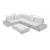 Технораттан садовий кутовий диван, ліворуч, Panama Light Grey / Grey Melange
