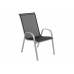 Металеві садові меблі Sevilla 150 см Silver / Black 6+1 з кріслом Sevilla Black / Grey Melange