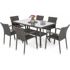 Садові меблі з техноротангу Sumba Dark Grey 6+1