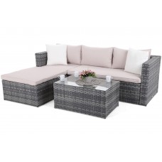 Садовий кутовий диван з техноратангу Amalfi Grey / Beige