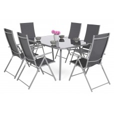 Металеві садові меблі Casablanca 150 см Silver / Grey 6+1