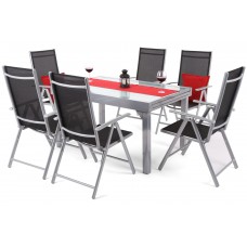 Алюмінієві садові меблі Orlando Basic Silver / Black 6+1