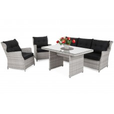 Садові меблі з техноратангу Siena Dinner Grande Light Grey / Grey