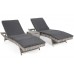Набір садових шезлонгів Bora Bora Light Grey / Grey Melange з техноротангу зі столиком