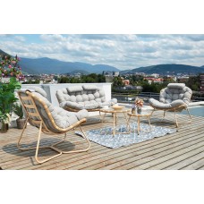 Садові меблі з техноротангу Palermo Round Beige / Light Grey