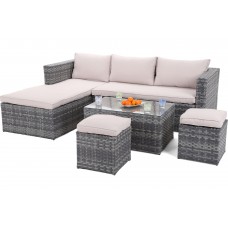 Садовий диван Amalfi Plus Grey / Beige з техноратангу