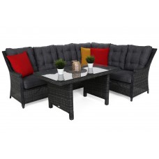 Правий кутовий диван техноротанг Alicante Grey / Grey Melange