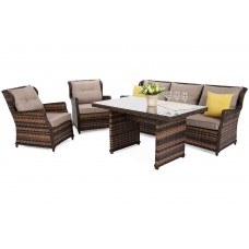 Садові меблі з техноратгана Siena Dinner Grande Brown / Taupe