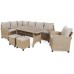 Кутові садові меблі з техноратанга Lagos Beige / Ecru