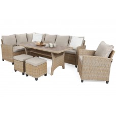 Кутові садові меблі з техноратанга Lagos Beige / Ecru