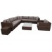 Кутовий набір садових меблів з техноротангу Livorno Rust Brown / Brown Melange
