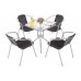 Металеві садові меблі Summer Basic Square Silver / Black 4+1
