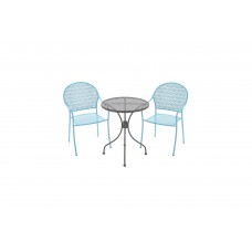 Металеві садові меблі Maja Round Mix Grey / Blue 2+1