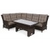 Кутовий садовий диван з техноротангу Trivento Brown Mat / Brown Melange