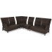 Кутовий садовий диван з техноротангу Trivento Brown Mat / Brown Melange