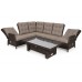 Кутовий садовий диван з техноротангу Trivento Brown Mat / Brown Melange