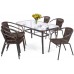 Металеві садові меблі Toscana Summer Black / Brown 6+1