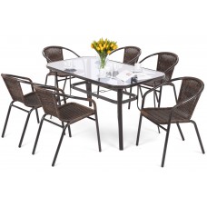 Металеві садові меблі Toscana Summer Black / Brown 6+1
