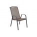 Металеві садові меблі Sevilla 150 см Atlanta Grey / Brown Melange 6+1 з кріслом Sevilla Black / Grey Melange