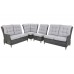 Садовий кутовий диван з техноратангу Trivento Grey / Light Grey
