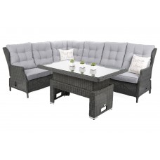 Садовий кутовий диван з техноратангу Trivento Grey / Light Grey