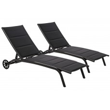 Набір садових лежаків Ibiza Black / Black з алюмінію