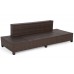 Садовий кутовий диван Milano 2 в 1 з техноротангу Brown Mat / Brown Melange