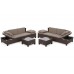 Садовий кутовий диван Milano 2 в 1 з техноротангу Brown Mat / Brown Melange