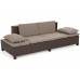 Садовий кутовий диван Milano 2 в 1 з техноротангу Brown Mat / Brown Melange
