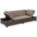 Садовий кутовий диван Milano 2 в 1 з техноротангу Brown Mat / Brown Melange