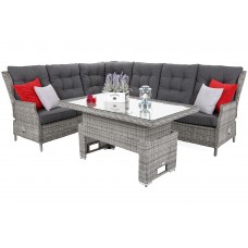Садовий кутовий диван Trivento Light Grey / Grey з техноратангу