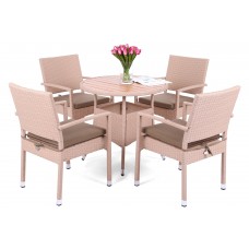 Меблі з техноротангу Doris Round Elegant Beige 4+1