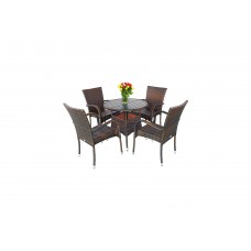 Меблі з техноратангу Mori Round Elegant Brown 4+1