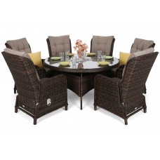 Садові меблі Lamezia Brown Mat / Brown Melange 6+1 для виставкових цілей з техноратангу