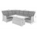 Кутовий диван із техноротангу лівий Alicante Flex White / Grey