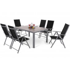 Алюмінієві садові меблі Capri 145 см Silver / Light Grey Ibiza Basic Silver / Black 6+1