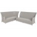 Кутовий набір садових меблів Alicante White / Grey, ліворуч, з пуфами