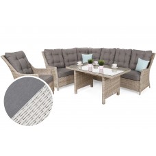 Кутовий набір садових меблів Alicante White / Grey, ліворуч