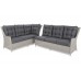 Кутовий набір садових меблів Alicante White / Grey, ліворуч
