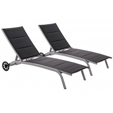 Набір садових шезлонгів Ibiza Silver/Black з алюмінію