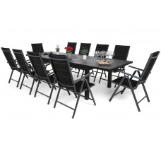 Комплект садових меблів Salerno Dark Grey Ibiza Grey / Black 10+1