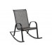 Металеві садові меблі Sevilla 150 см Atlanta Grey / Beige Striped 6+1 з кріслом Sevilla Black / Grey Melange