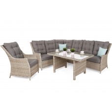 Кутовий комплект садових меблів лівий, Alicante Beige / Beige Melange