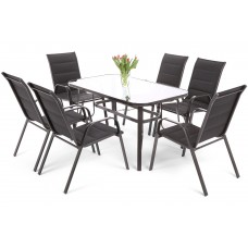 Алюмінієві садові меблі Toscana Alu Black / Black 6+1