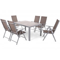 Алюмінієві садові меблі Capri 145 см Silver / Light Grey Ibiza Basic Silver / Taupe 6+1