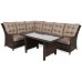 Лівий кутовий диван техноротанг Alicante Brown Mat / Brown Melange