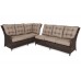 Лівий кутовий диван техноротанг Alicante Brown Mat / Brown Melange